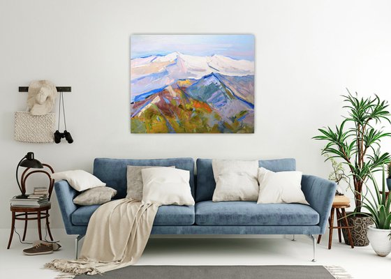 Winter Mountains Switzerland Painting Art Fine Art Landscape painting