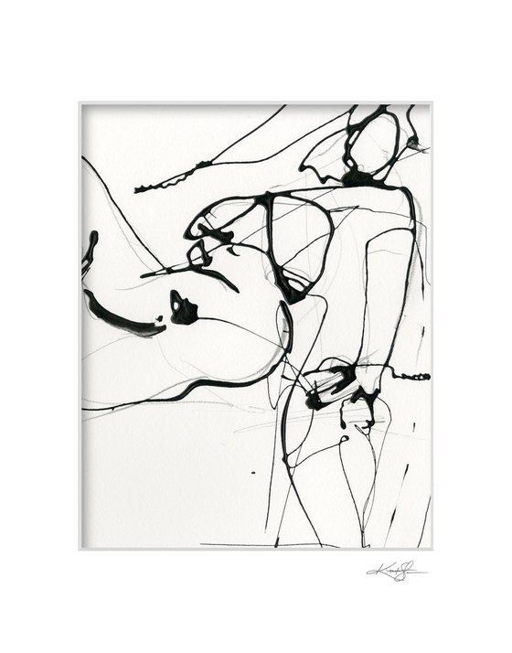Doodle Nude 8 - Minimalistic Abstract Nude Art by Kathy Morton Stanion