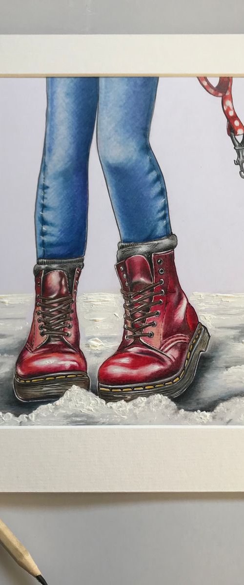 Winter walkies by Karen Elaine  Evans
