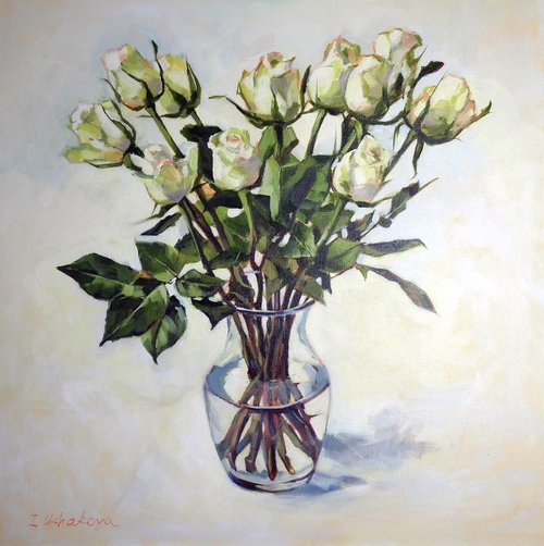 White roses by Irina Ushakova