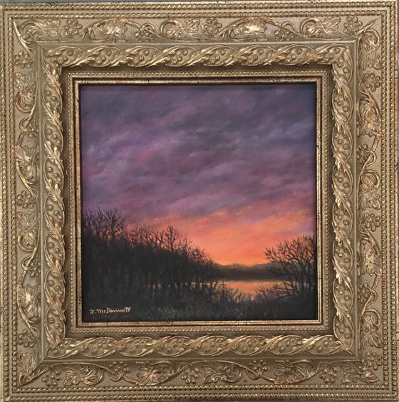 New Day Dawning by K. McDermott - 10X10 inch framed oil on painting on canvas (ON HOLD)