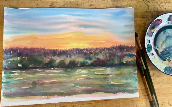 Slowley woods sunset, Exmoor