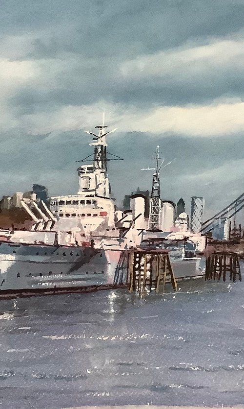 London scene, HMS Belfast by Darren Carey