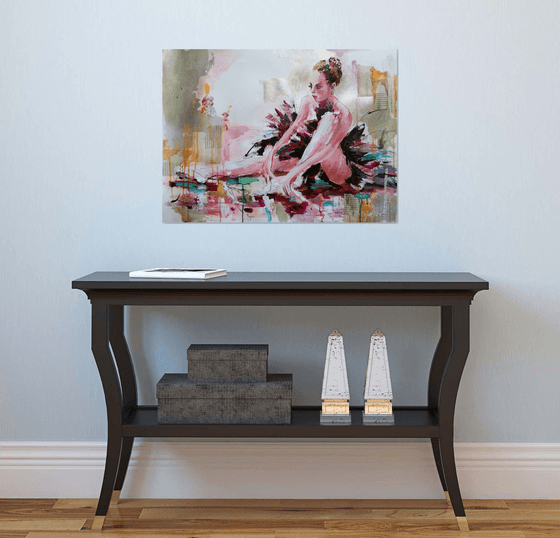 Sweet Surrender-Ballerina Painting on Paper