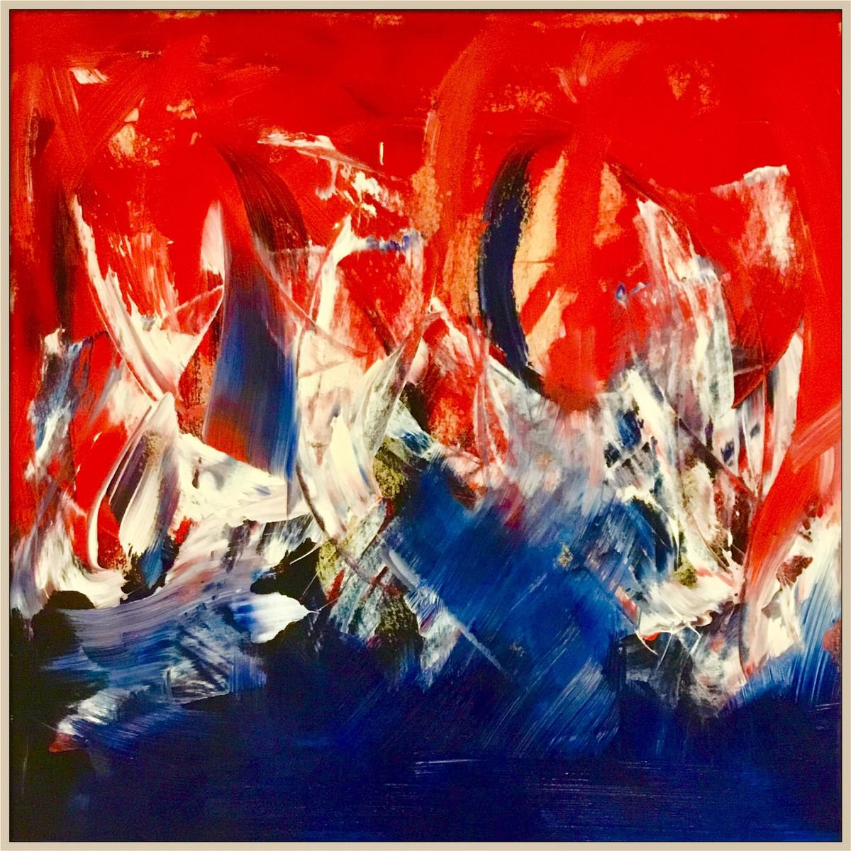 Abstract Acrylic Painting By Shabs Beigh, 24 X 24", Dancing Mystics, Original Artwork