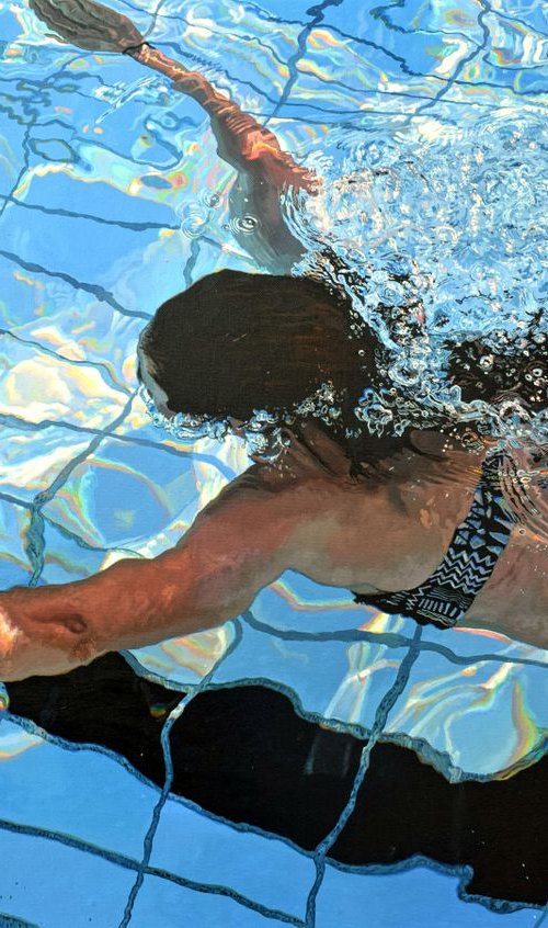 Swimmer III - Serenity Painting by Abi Whitlock