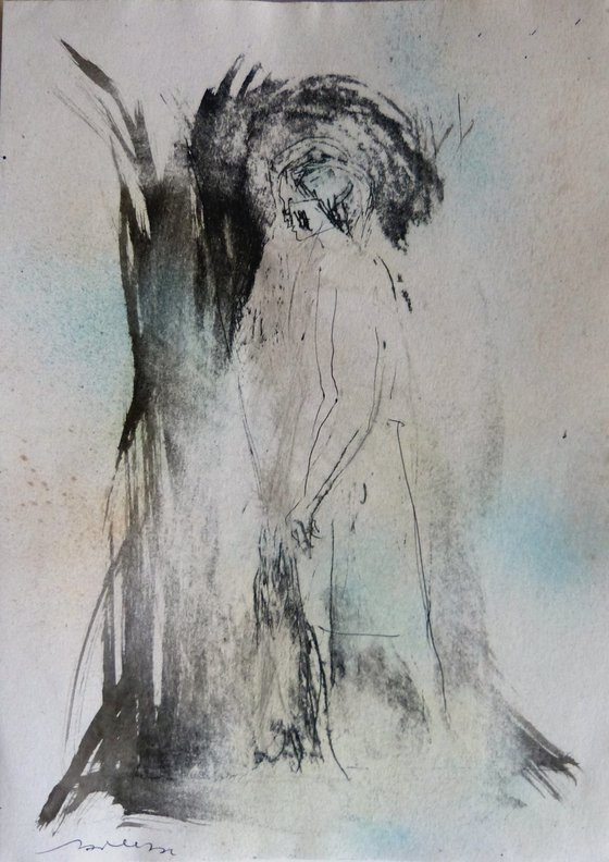 Transparent Woman 2, ink on paper 29x21 cm - EXCLUSIVE to Artfinder