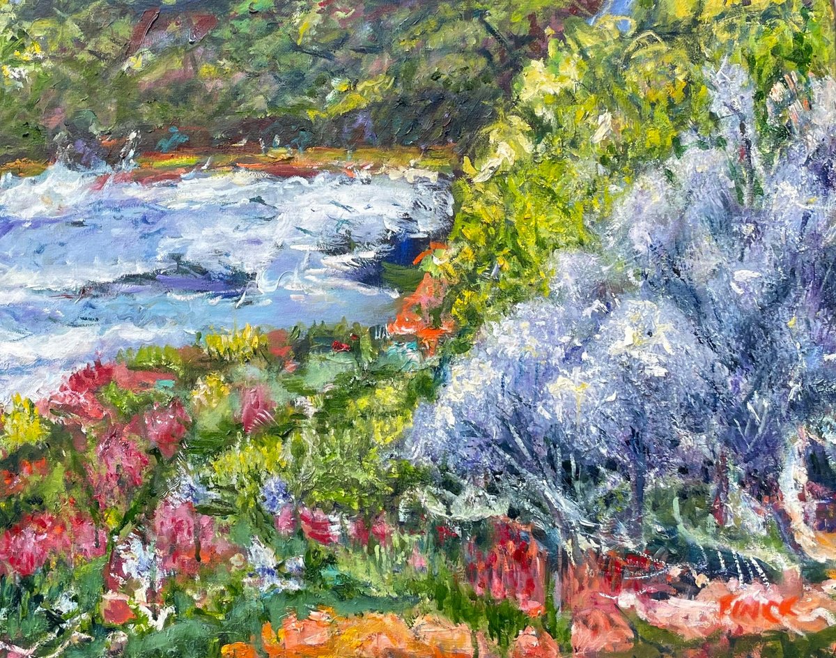 Impressionistic Landscape Oil Painting By Maureen Finck, 20 X 16", Samphire In The Saltmarsh 2, Original Artwork