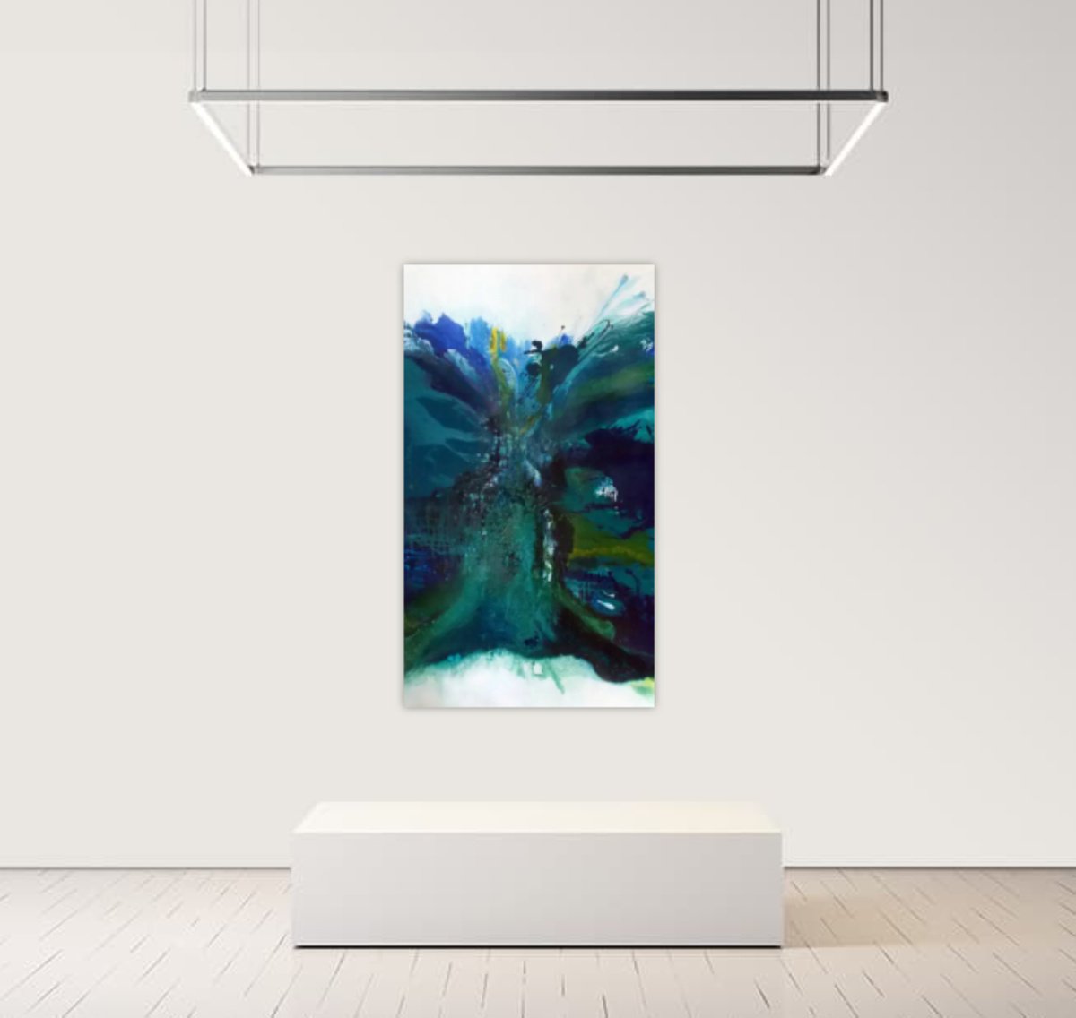  Abstract Blue Seascape 2 By Christa Haack, 31 X 55, Artwork For Sale On Artfinder