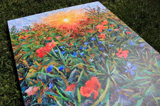 Poppies and Cornflowers in the field