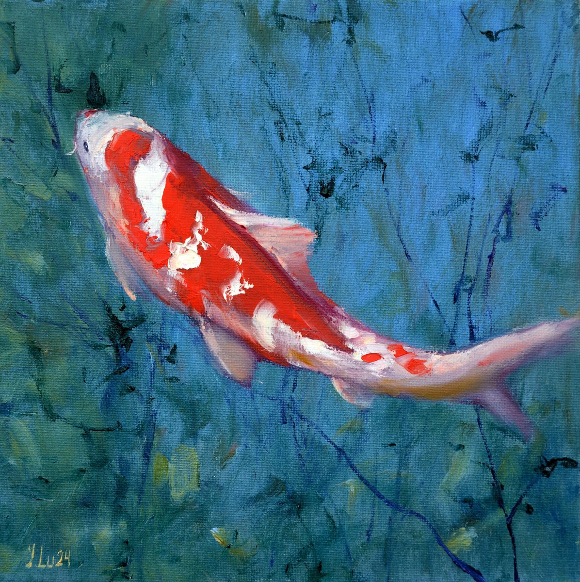 Red Koi carp by Elena Lukina