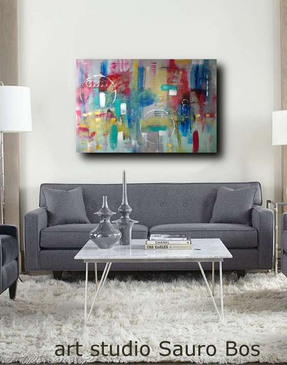 large paintings for living room/extra large painting/abstract Wall Art/original painting/painting on canvas 120x80-title-c355