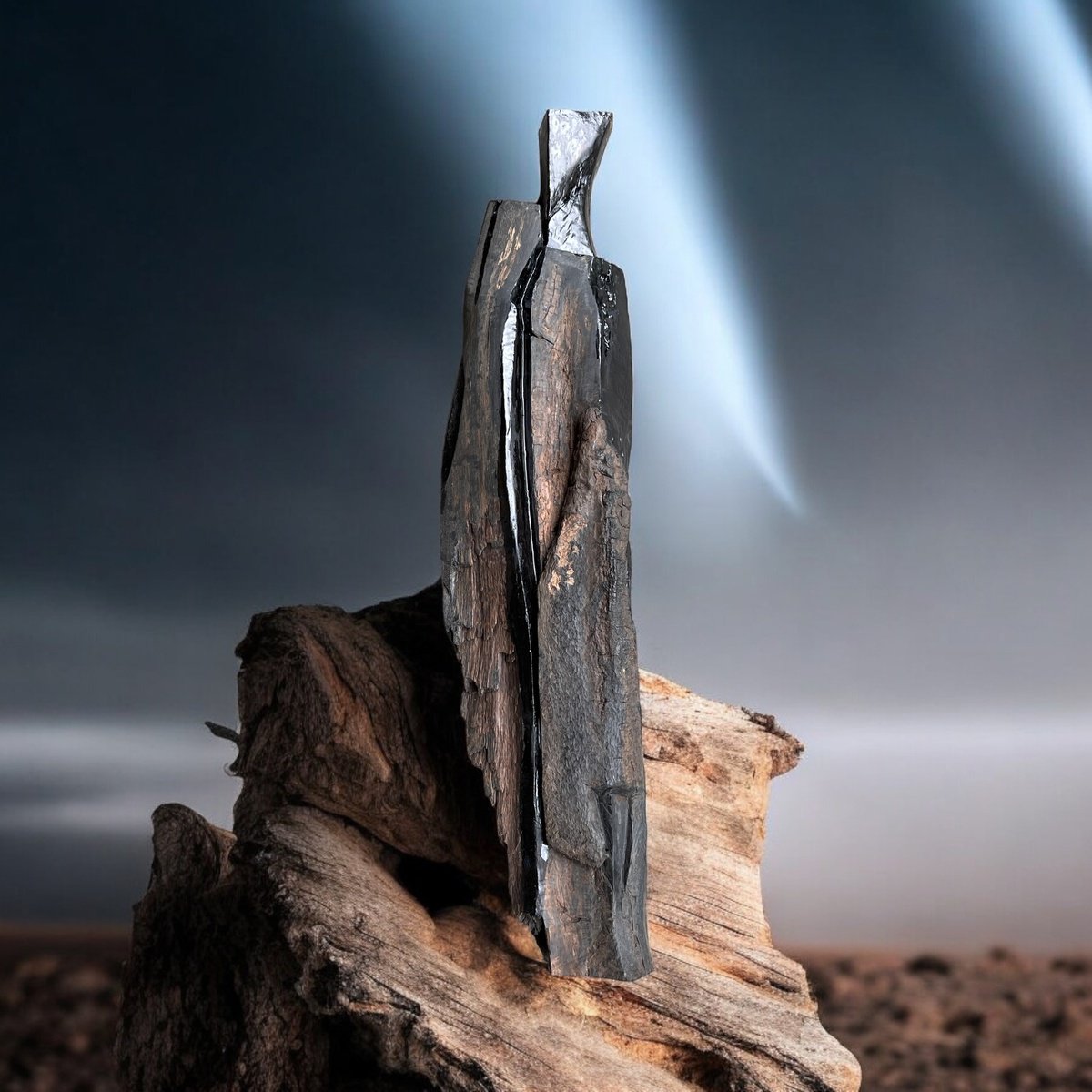 Organic Abstract Wood Sculpture By Roland Kopfer, 5 X 22", Abstract 1101, Original Artwork