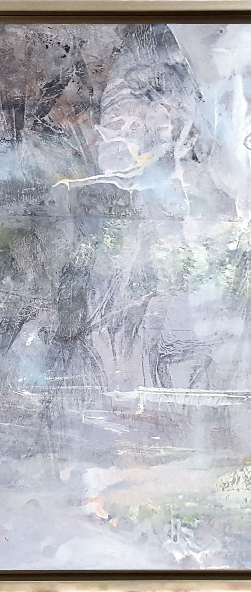 Large Framed Diaphane Painting Mindscape Lightscape Light Memory By O KLOSKA by Kloska Ovidiu