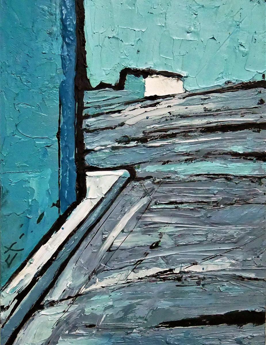 Little Oil painting Cityscape 10 x 10 cm by Lionel Le Jeune