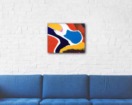 "Spilling Out" - FREE SHIPPING to the USA - Original Abstract PMS Acrylic Painting - 20 x 16 inches