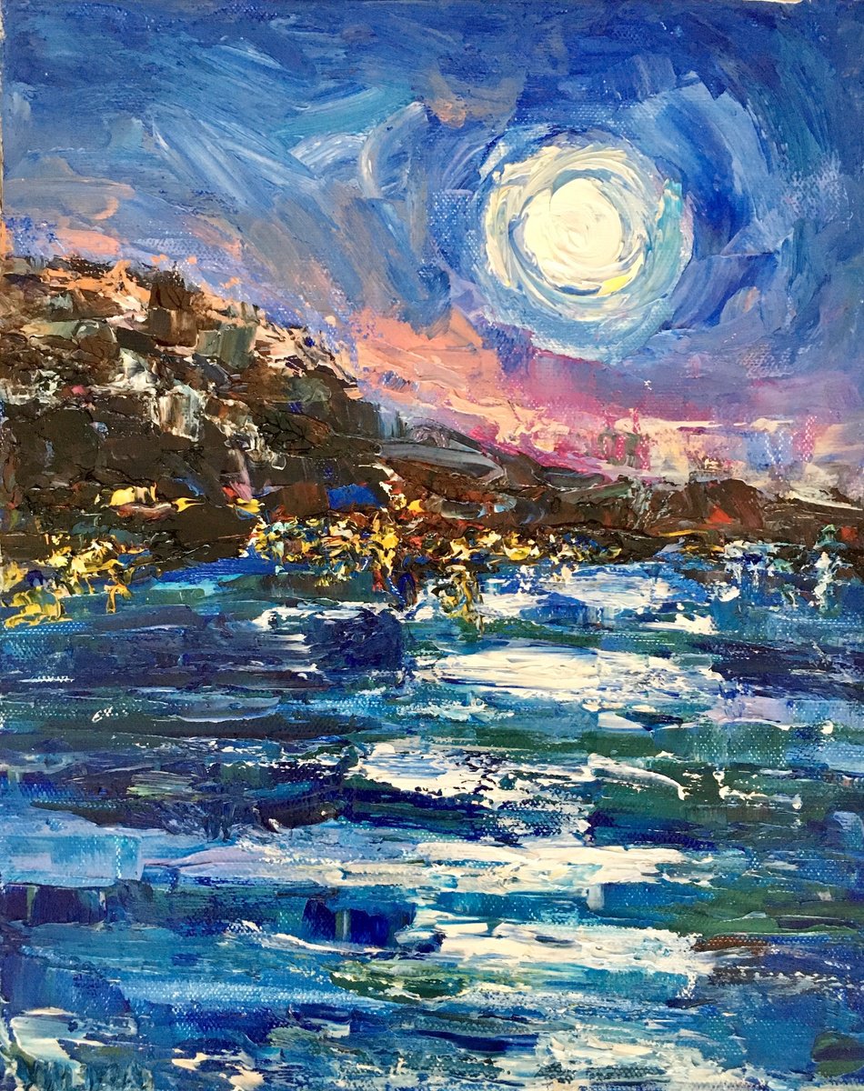 Full moon seascape by Vilma Gataveckien?