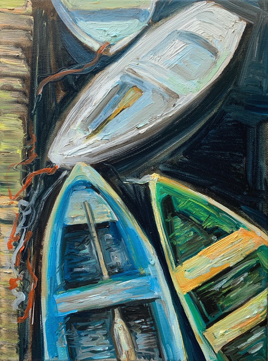 Boats on a river by Olga Pascari