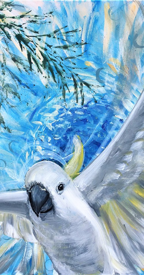 Soaring High – White Cockatoo by HSIN LIN