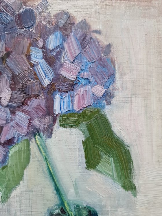 Still-life with flower "Blue Hydrangea in vase"