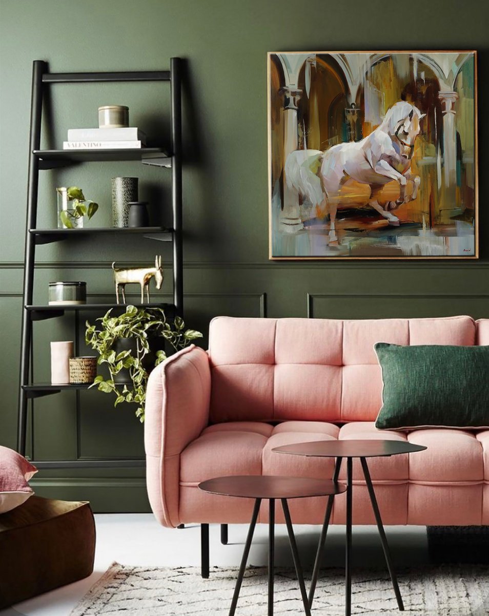 Impressionistic Animal Oil Painting By Tetiana Bond, 39 X 39", The Beauty Of Freedom, Original Artwork