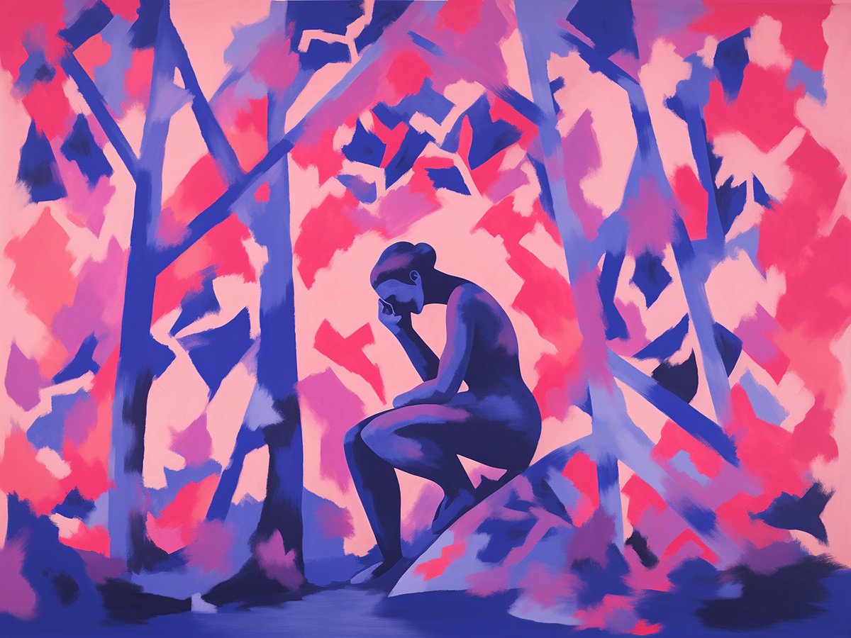 Impressionistic Portrait Acrylic Painting By Kosta Morr, 31 X 24", The Loss, Original Artwork