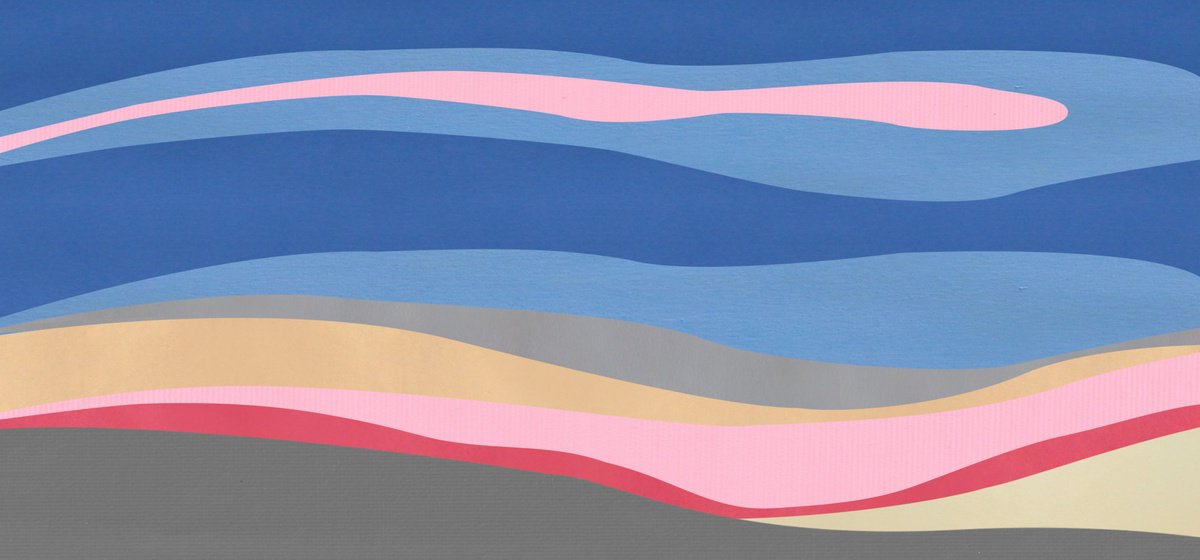 Abstract Landscape Acrylic Painting By Marina Krylova, 59 X 28", Modern Landscape #07, Original Artwork