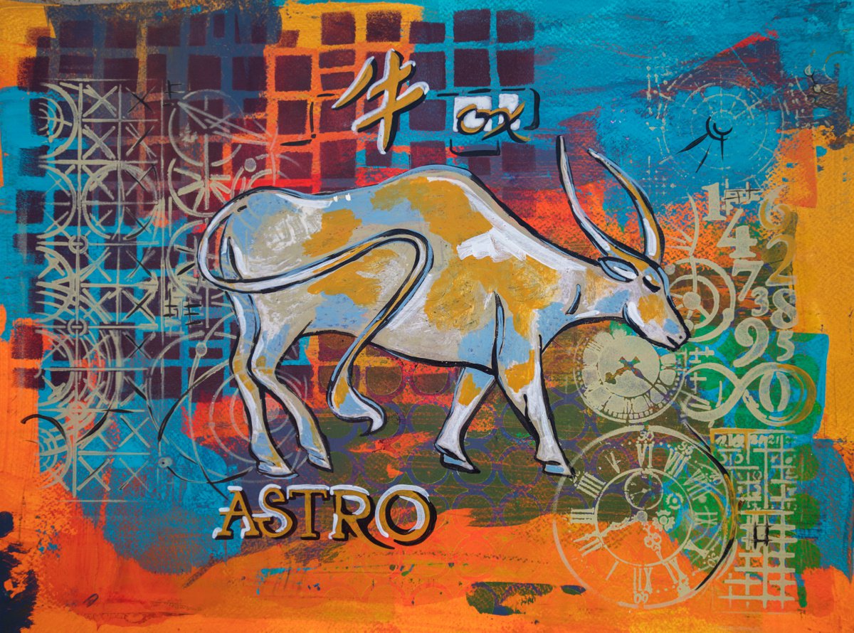 Ox 2021 year, zodiac illustration by Ariadna de Raadt