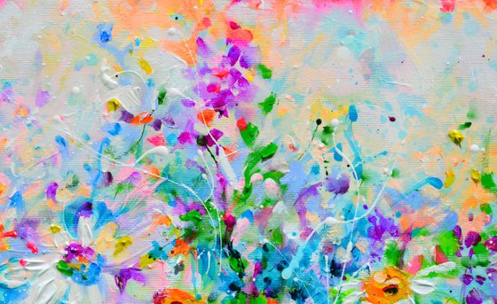 Woodland Glade with Daisies and Wildflowers