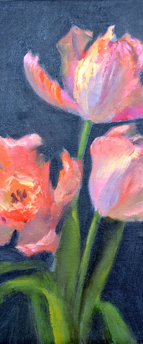 Coral tulips 2 by Elena Lukina