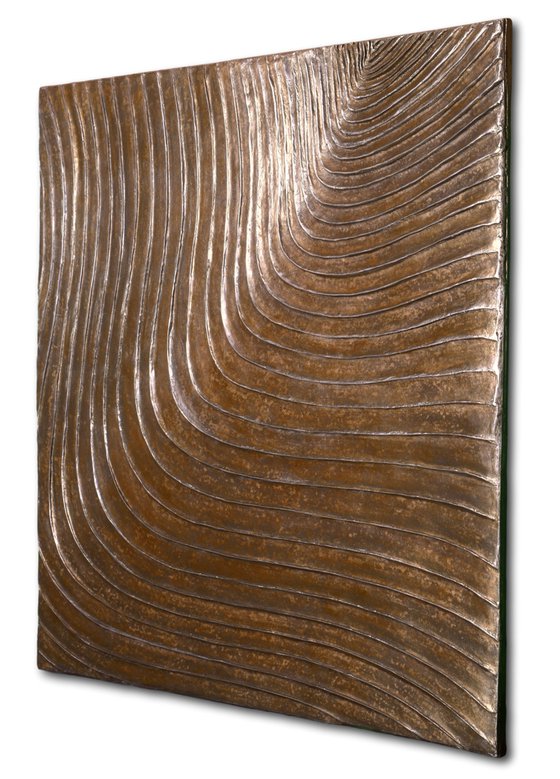 Woodcuts #4 | Square Metal Wall Sculpture