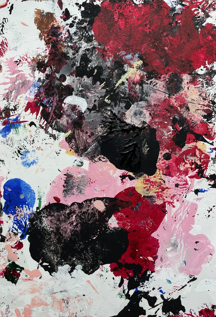 Organic Abstract Acrylic Painting By Christel Haag, 8 X 12, Lyrical Inspiration 2, Original Artwork