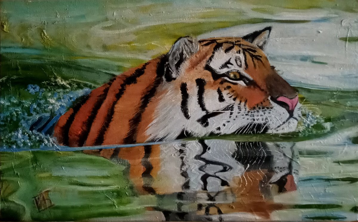 Tiger in the Water by Ira Whittaker