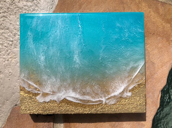 Teal Waves #27 Beachscape Painting