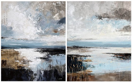 Where Silence Divides the Sea Diptych set