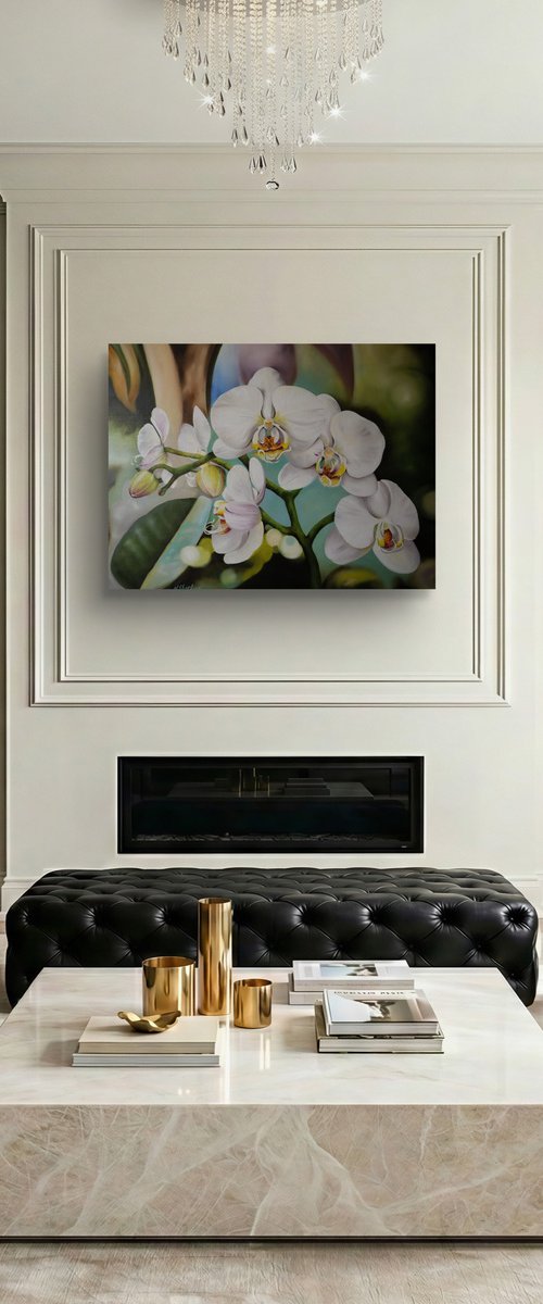 White Orchids Floral by Natalia Shaykina
