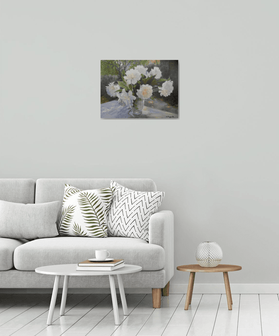 Peonies on the table