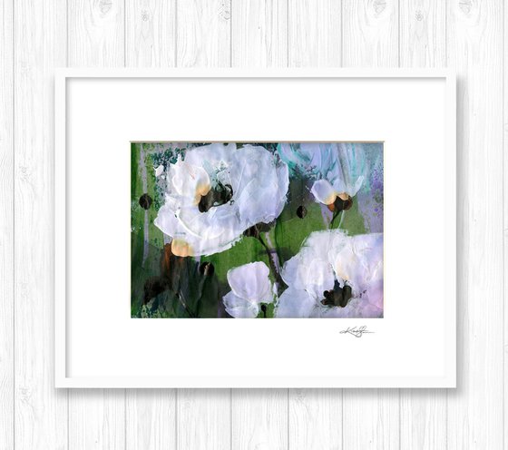 Abstract Floral Collection 2 - 3 Flower Paintings in mats by Kathy Morton Stanion