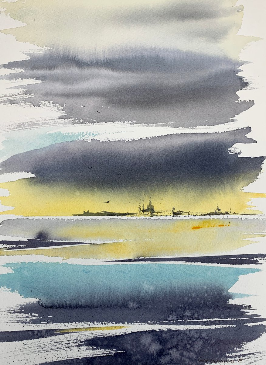 Impressionistic Watercolour , Abstraction City By Eugenia Gorbacheva, 9 X 12, Artwork For Sale On Artfinder