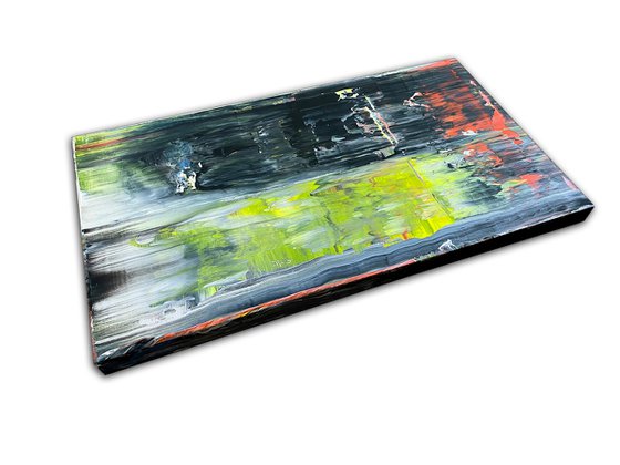 "Bridging The Gap" - Save As A Series - Original PMS Large Abstract Triptych Acrylic Paintings On Hand Stretched and Gallery Wrap Canvas - 86" x 36"