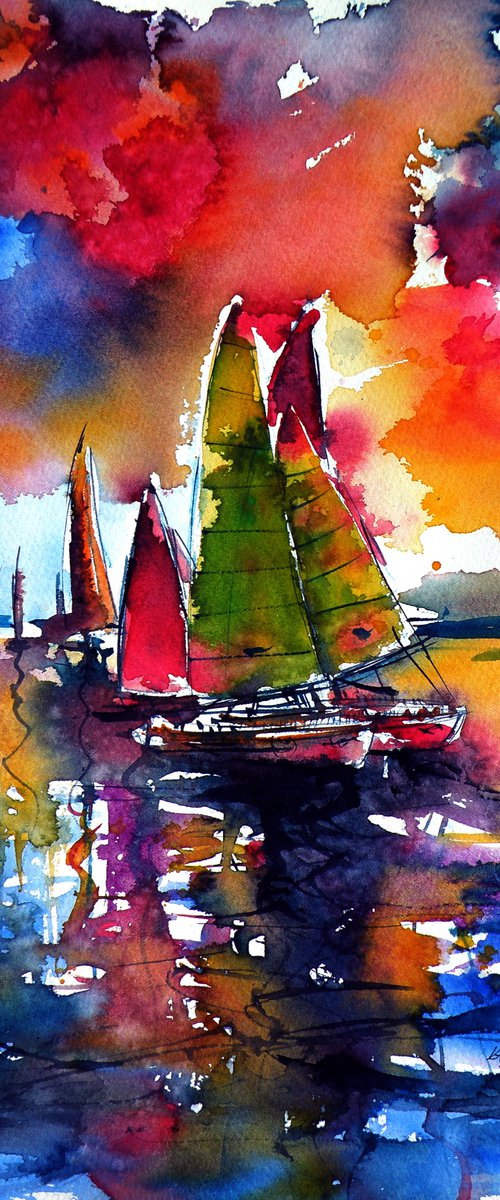 Dramatic mood with sailboats by Kovács Anna Brigitta