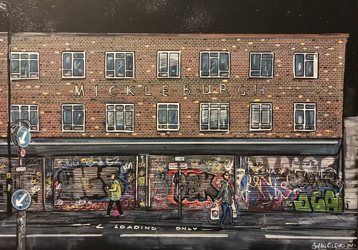 Urban And Pop Painting , Mickleburgh Music Shop (Stokes Croft Bristol) By John Curtis, 16 X 11, Artwork For Sale On Artfinder