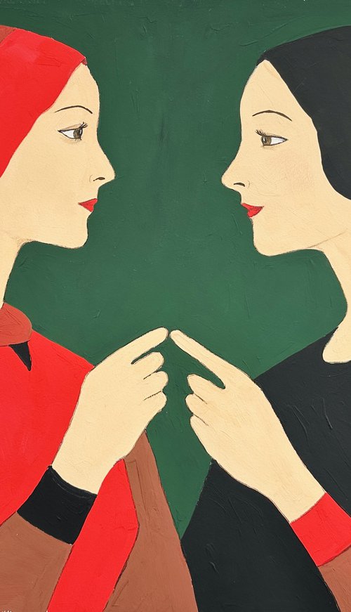 Two Women Facing Each Other by Irina Anis