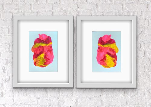 ABCD # 4 (ART BRINGS CHILDLIKE DELIGHT) DIPTYCH by Ketki Fadnis