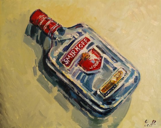 Retro pictures series -  Smirnoff vodka (24x30cm, oil painting, ready to hang)
