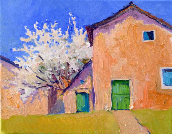 Mediterranean Village, Spring Landscape