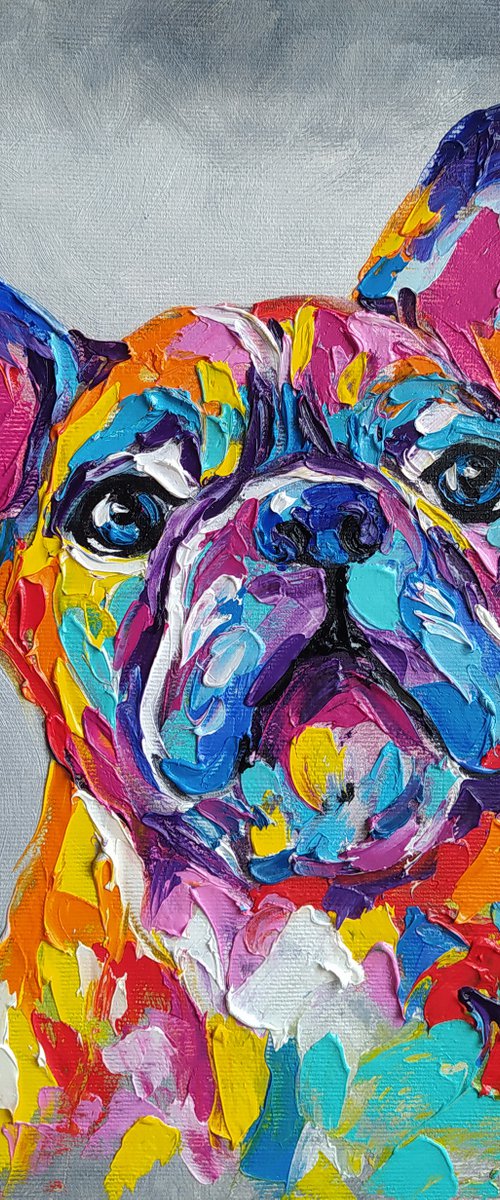 French Bulldog - dog, animals, oil painting, French Bulldog oil painting, pet, pet oil painting, gift, animals art, bulldog by Anastasia Kozorez