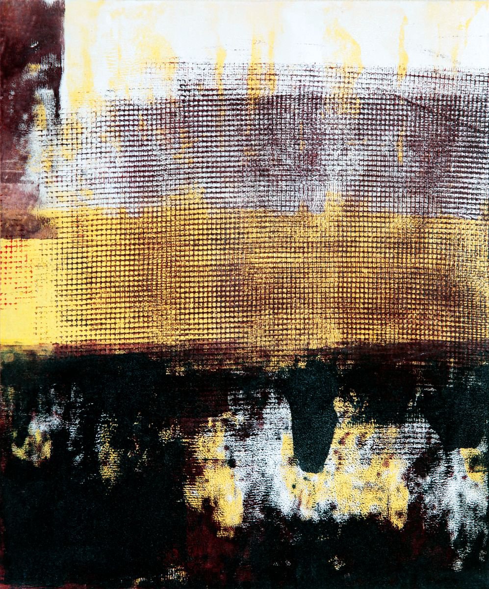 Abstract Acrylic Painting By Petr Strnad, 10 X 12", Secret Space Iii., Original Artwork