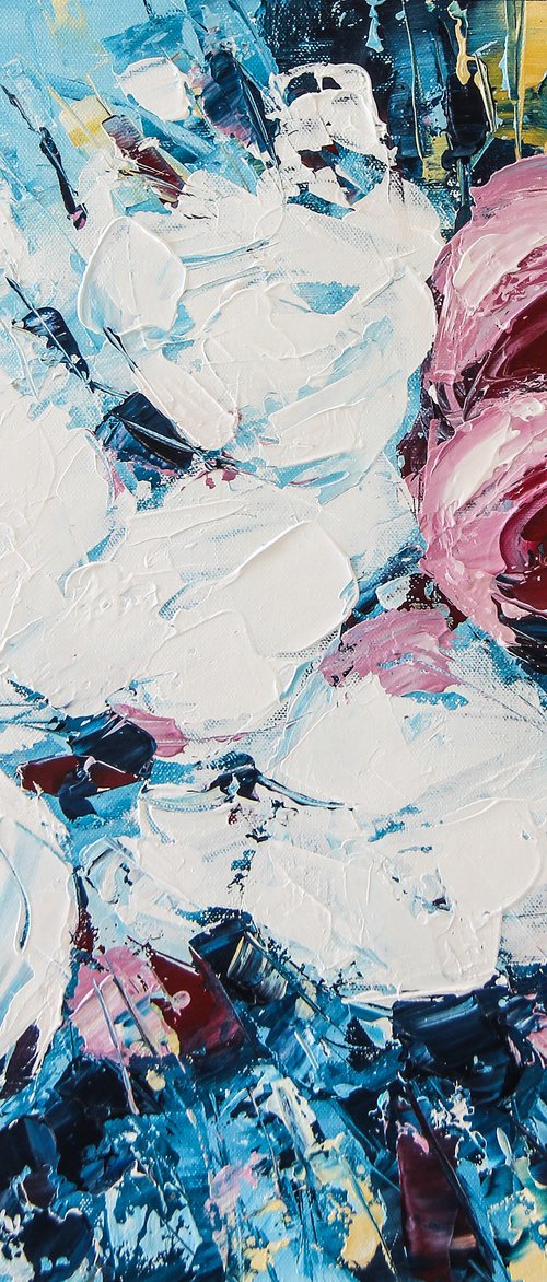 ecstatic white flowers by ARTIST GURDISH PANNU