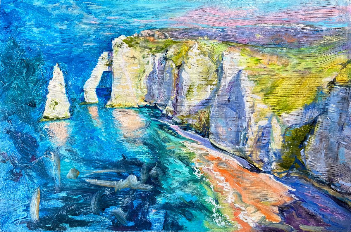 Impressionistic Landscape Oil Painting By Elvira Sesenina, 12 X 8, i?tretat, Original Artwork